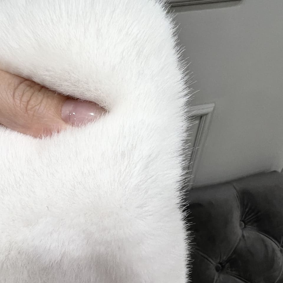 Мех искусственный Норка премиум, отрез (Белый, 50х40)